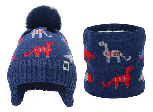 Conjunto De Gorro Y Bufanda De Punto Para Niños De Invierno