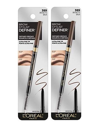 Lápiz de cejas L'oreal Paris Makeup Brow Stylist Color 389 Brunette Brun