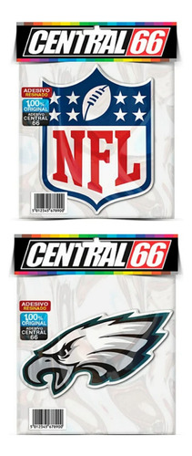 Kit Adesivos Nfl Eagles Resinado Alto Relevo