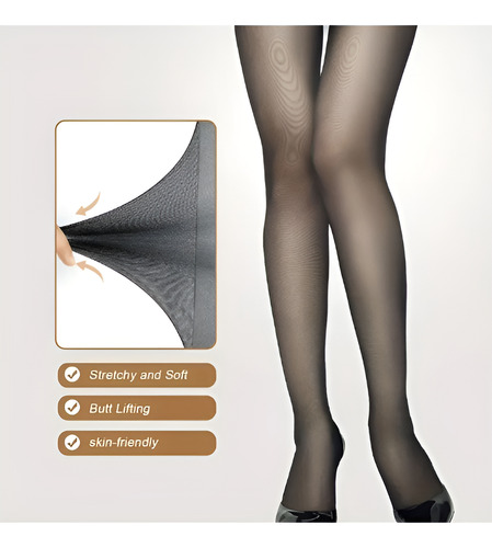 Pantimedia Transparente Soporte Con Lickra Angelina M.255 Gris Oscuro Unitalla