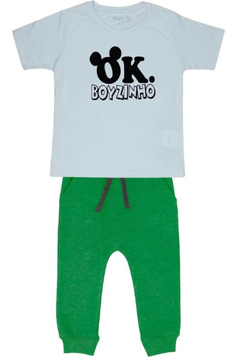 Conjunto Infantil Menino Camiseta + Calça Moletom Personagem