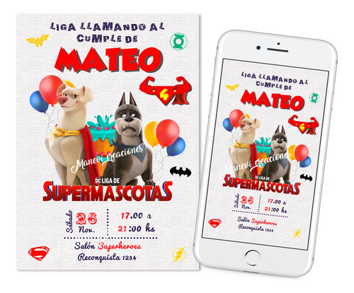 Kit Imprimible Editable La Liga De Supermascotas  Dc