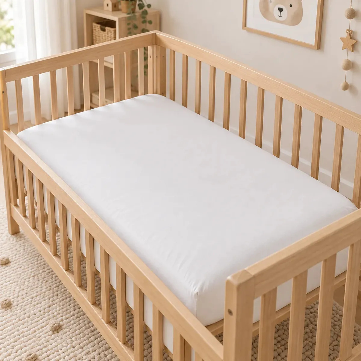 Sábana Ajustable Ordecook Colecho Cuna Blanca 100% Algodón 80x50 cm