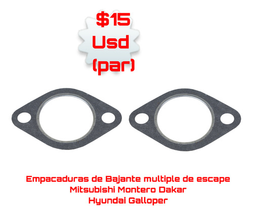 Empacadura De Bajante De Escape Mitsubishi Montero V6 3000 