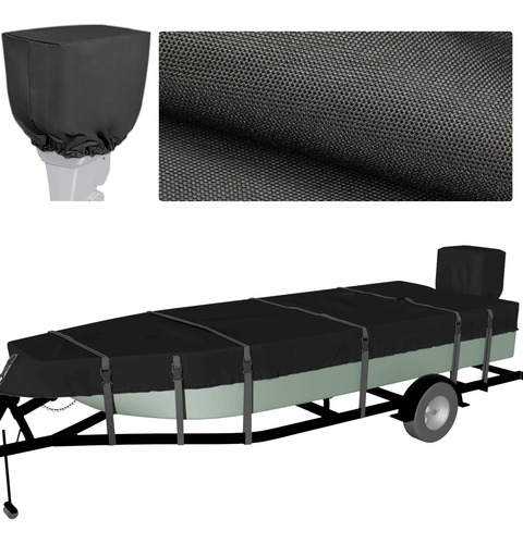 Cubierta De Lancha De Poliéster 900d Impermeable 16 A 18 Pie