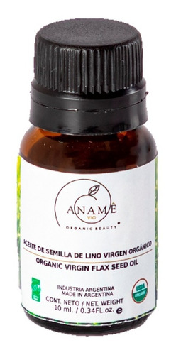 Aceite De Semilla De Lino Orgánico X 10 Ml.- Aname Vio 