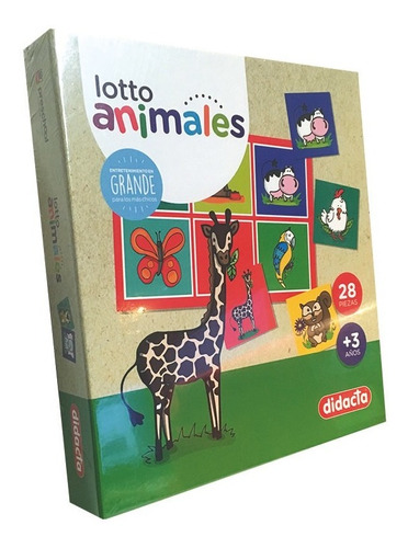 Juego Infantil Didacta Lotto De Animales Con 28 Piezas
