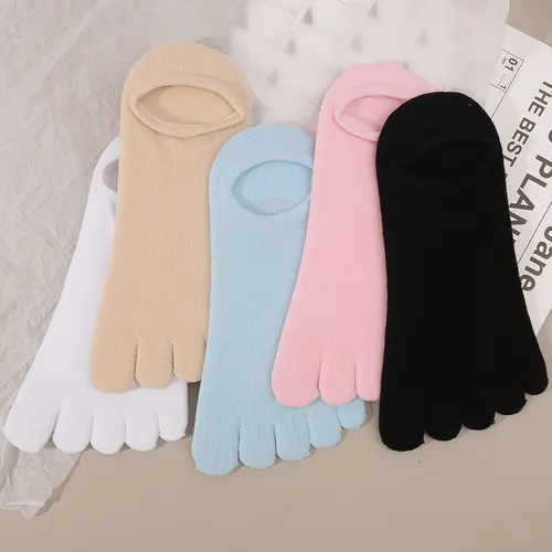 Calcetín Náutico De Cinco Dedos Para Mujer, Invisible, Fino