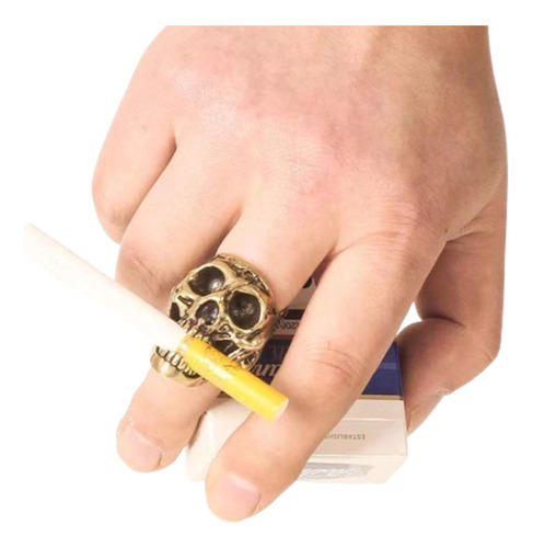 Anillo Porta Cigarrillos Con Calavera Para Hombre, Protege 