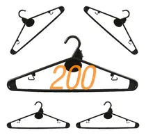 Comprar Perchas Plasticas Reforzadas Adultos Negras Pack 200 Premium