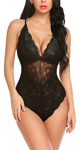 Body De Lencería De Encaje Para Mujer, Talla L, Con Encaje E