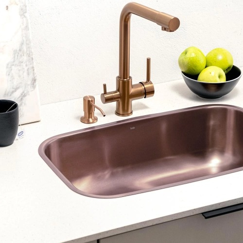 Cuba De Cozinha Inox Retangular 59x37 Cm (miura Rosé Fosca)