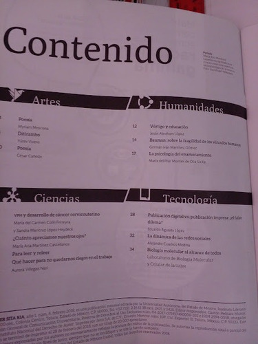 Revista Universitaria No 4 Febrero De 2018 (Usado)