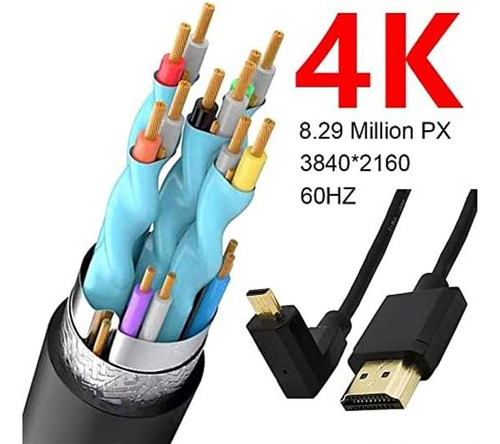 Cable Enrollado Micro Hdmi A Hdmi, 1,2 M, Alta Definición