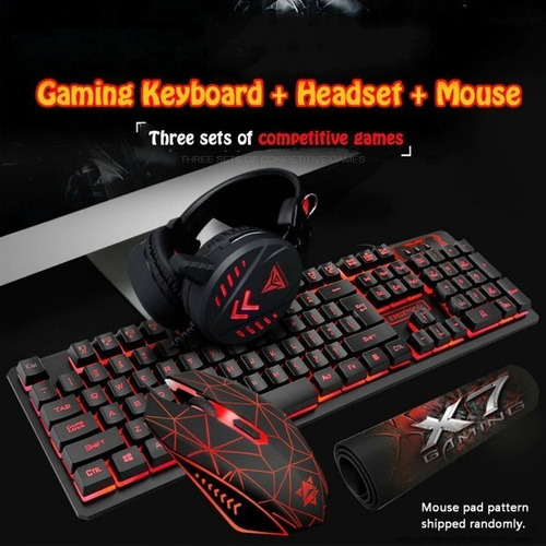 Combo Gamer Teclado+mouse+auriculares+pad