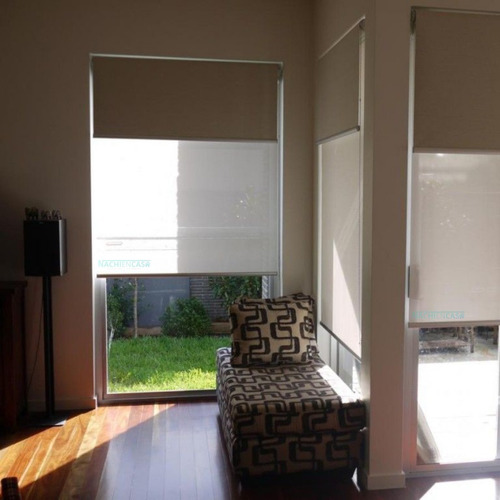 Cortina Roller Doble Blackout Sun Screen 6% Blanca 1.30x1.25