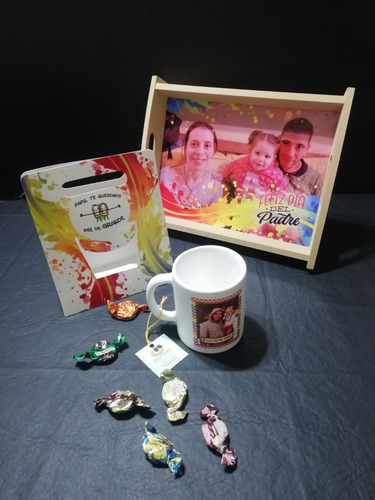Bandeja Desayuno Sublimada Personalizada + Taza Cerámica