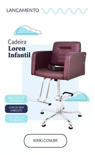 Cadeira de Cabeleireiro Loren Infantil - Base Hidráulica