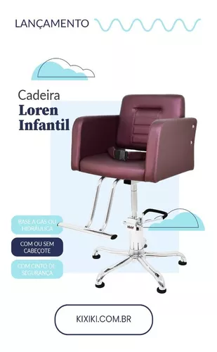 Cadeira Cabeleireiro Loren Infantil - Base Hidráulica