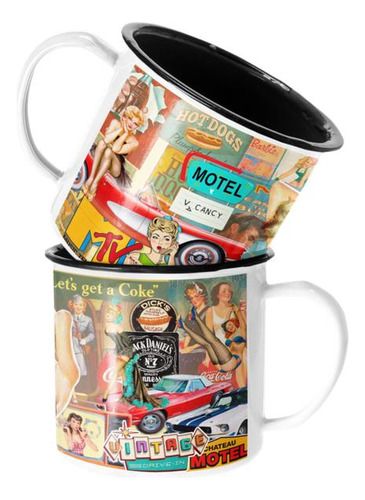 Taza Enlozada Lechera Estilo Vintage Años 50