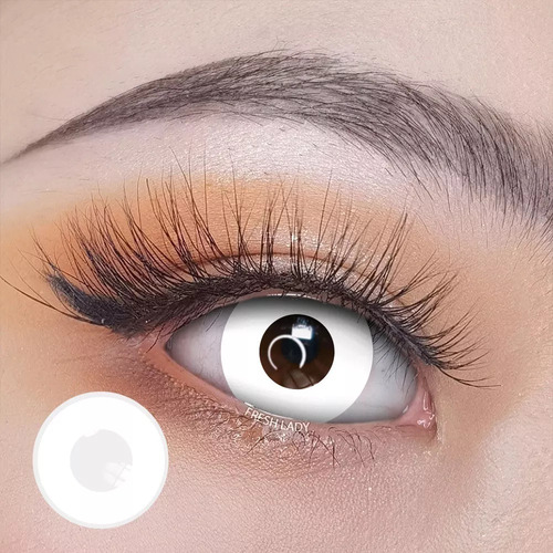 Pupilentes Halloween Friki Certificados Ojo Blanco Zombie