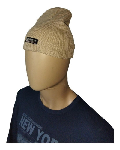 Gorro Lanilla Afelpado Por Dentro Grueso Beige Unisex