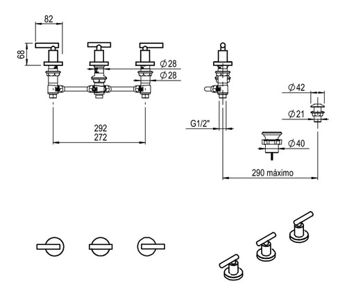 Imagen 2 de 10 de Griferia Bidet Transf Lever Soho Black Negro Mate Trovani