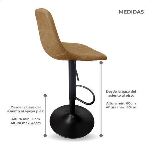 Sillas Kit 2 Banquetas Ajustables Barra Alta Con Apoya Pies