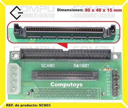 Conversor Scsi 80 Pin A 68-50 Pin Ref: Scs03 Computoys Sas