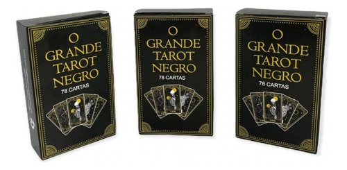 Kit Atacado 3 Baralhos O Tarot Negro 78 Cartas Com Manual