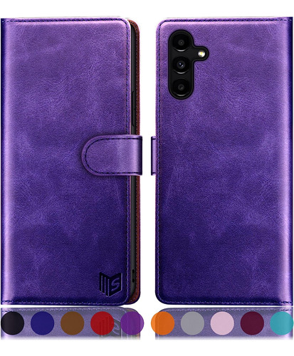 Funda Billetera Cuero Sint. Para Samsung Galaxy A54 Purpura