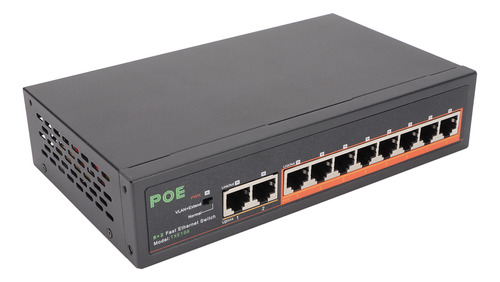Led Ethernet Poe De 8 Puertos 10/100 Mbps, 90 W, Rj45, Puert