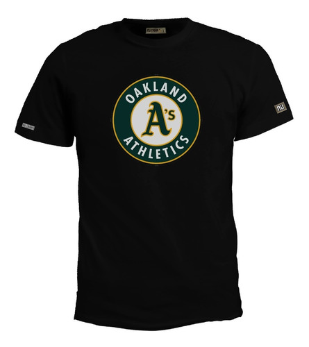 Camiseta Estampada Oakland Athletics Logo Beisbol Hombre Bto