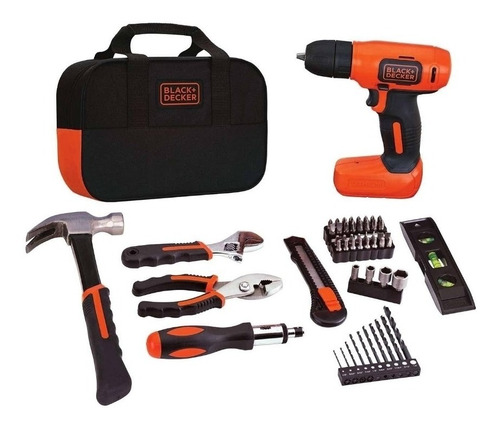 Taladro Inalambrico + 54 Accesorios  Ld008ka-b3 Black+decker