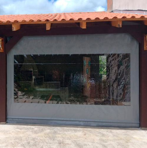 Toldo Retrátil Cortina 3,80 X 2,30 Tubos Feito Sob Medida Cor cinza com visor