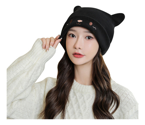 Gorro De Ganchillo Con Orejas De Gato Para Proteger El Vient