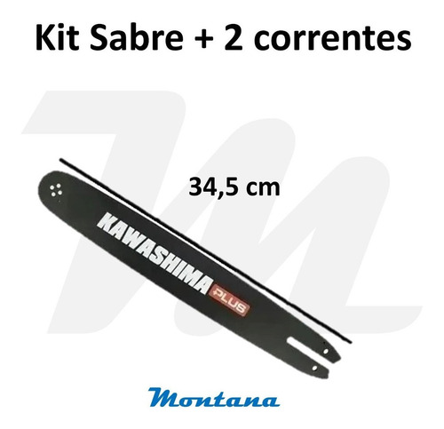 Kit 01 Sabre E 02 Correntes Motosserra 12p. 3/8 1.3mm 22-d