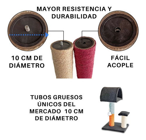 Imagen 6 de 10 de Rascador Para Gatos Mueble | Juguete Árbol Rascadero 70cm