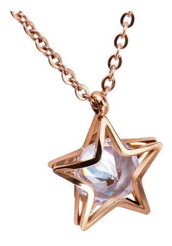 Juego Joyería Mujer Collar Aretes Zirconia Estrellas Luckyly