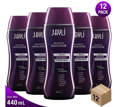 Shampoo Matizador Violeta Jayli 440ml (caja 12 Pz Mayoreo)