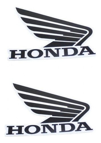 Adesivo Asa Tanque Moto Honda Preto Branco Asa Honda
