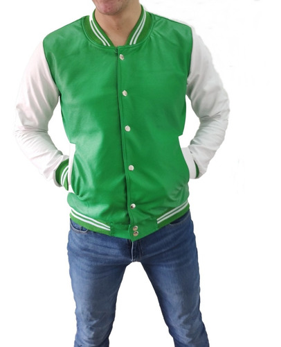 Chaqueta Beisbolera Para Hombre - Cuero Tex