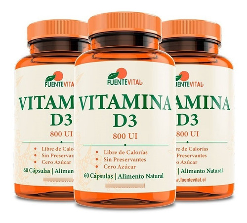Vitamina D3 Fv 180 Capsulas 3x60 800 Ui. Envio Gratis 