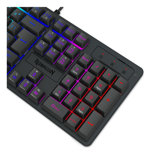 Teclado Membrana Gamer Redragon Netherbane Rainbow K521-r