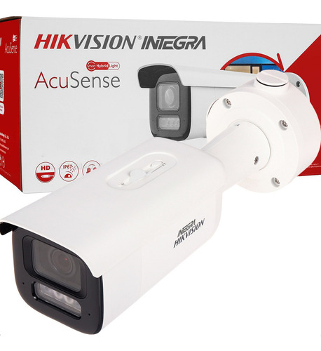 Cámara Bullet Ip 4mp Acusense Varifocal Hikvision 2cd2643g2 Color Blanco