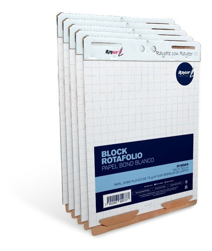 Block Rotafolio 25 Hojas (caja 10 Con Blocks). Marca Rayter.