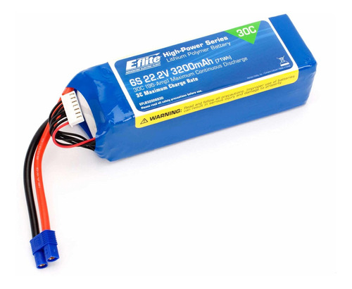 Bateria Lipo 22.2v 3200mah 30c 6s Ec3 Plug E-flite