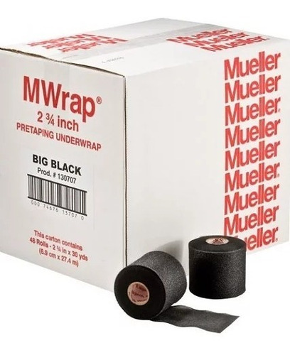 Prevenda M-wrap Mueller Negro 48 Rollos 6.9 Cm X 27.4 M