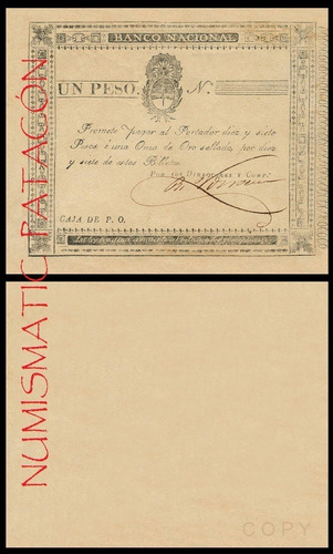 Billete 1 Peso Banco Nacional 1826 Prov Oriental - Copia 339
