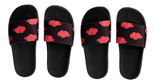 Kit 2 Pares Chinelo Slide Akatsuki Masculino E Feminino Leve